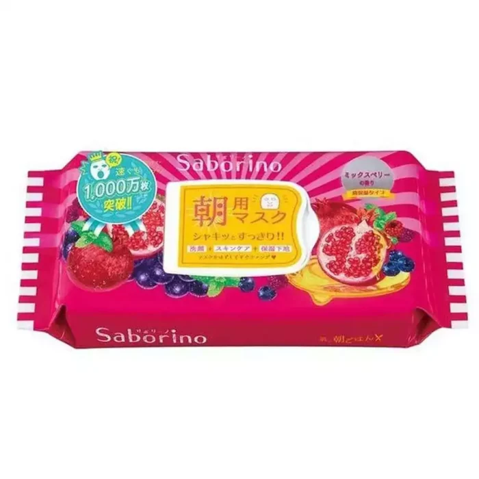 Маска-салфетка утренняя “Увлажнение и питание” BCL Saborino Morning Mask Mix Berry, 32шт
