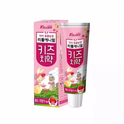 Детская зубная паста с ярким вкусом клубники «Kizcare» (без фтора) 80g